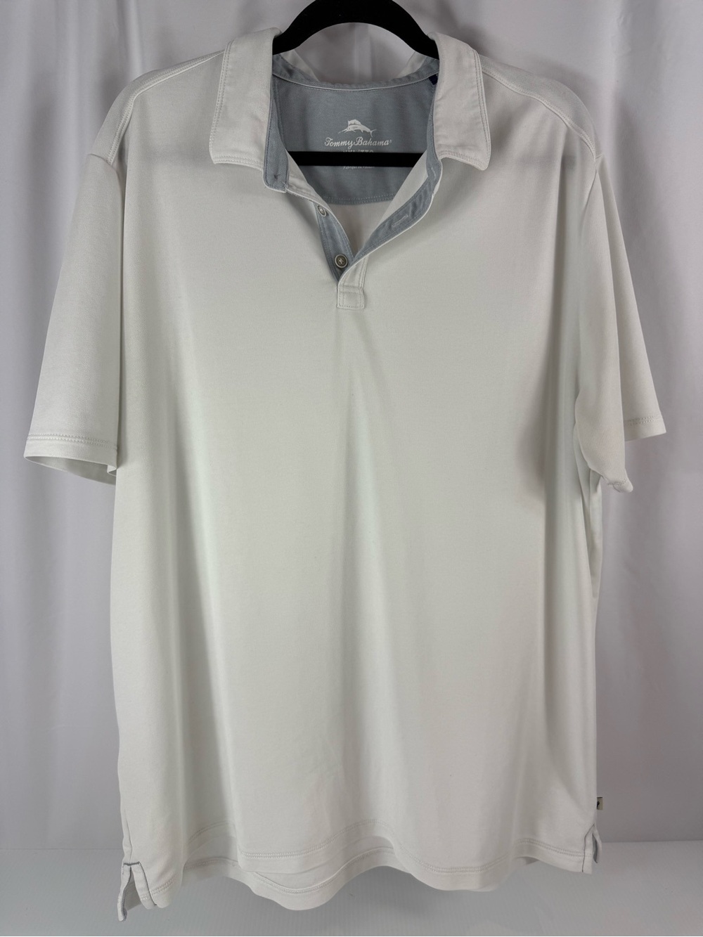 Tommy Bahama Men’s White Polo Short Sleeve 2XL Golf Shirt XXL Tencel Polyester